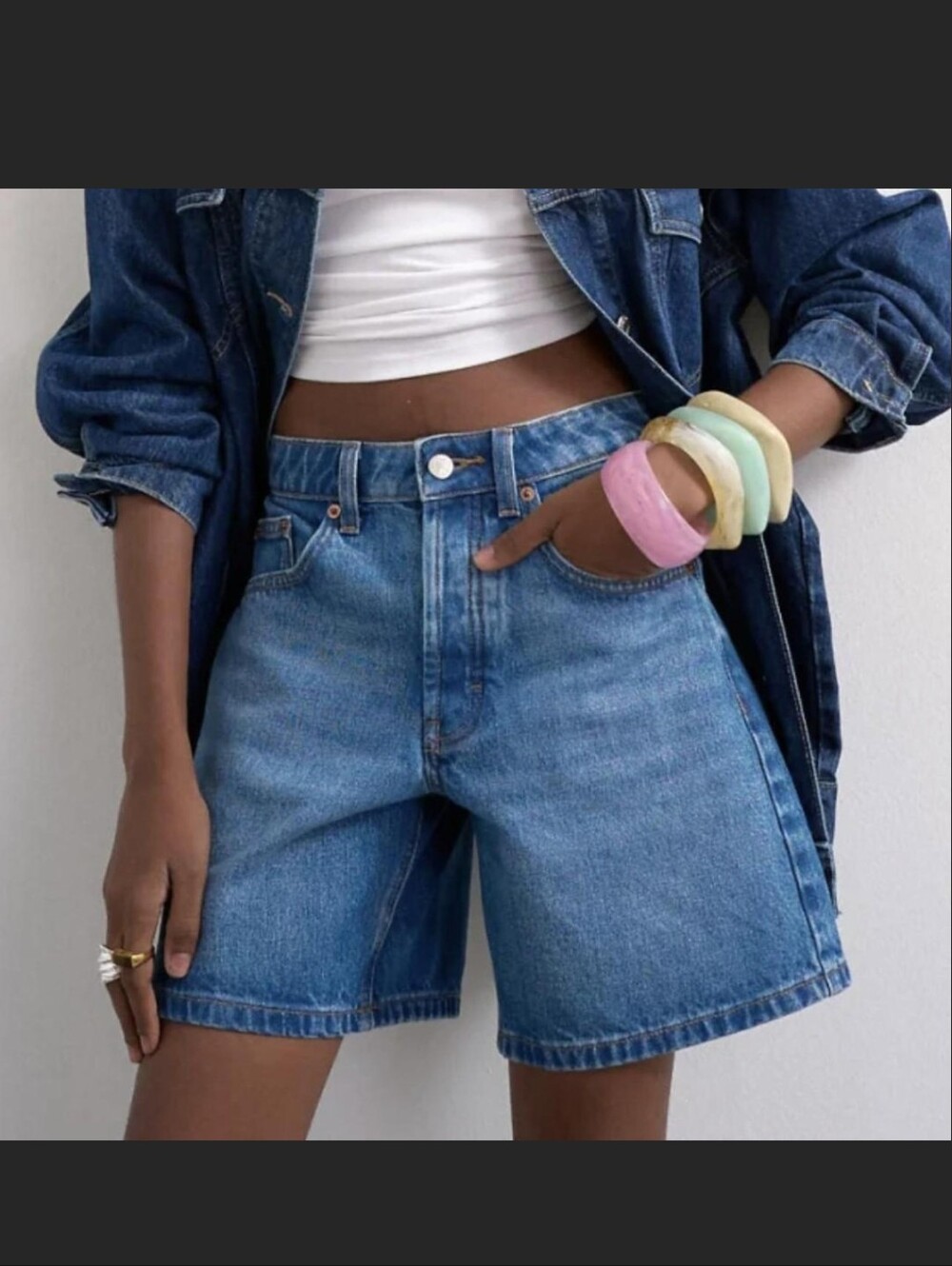 Topshop denim editor shorts Size 10